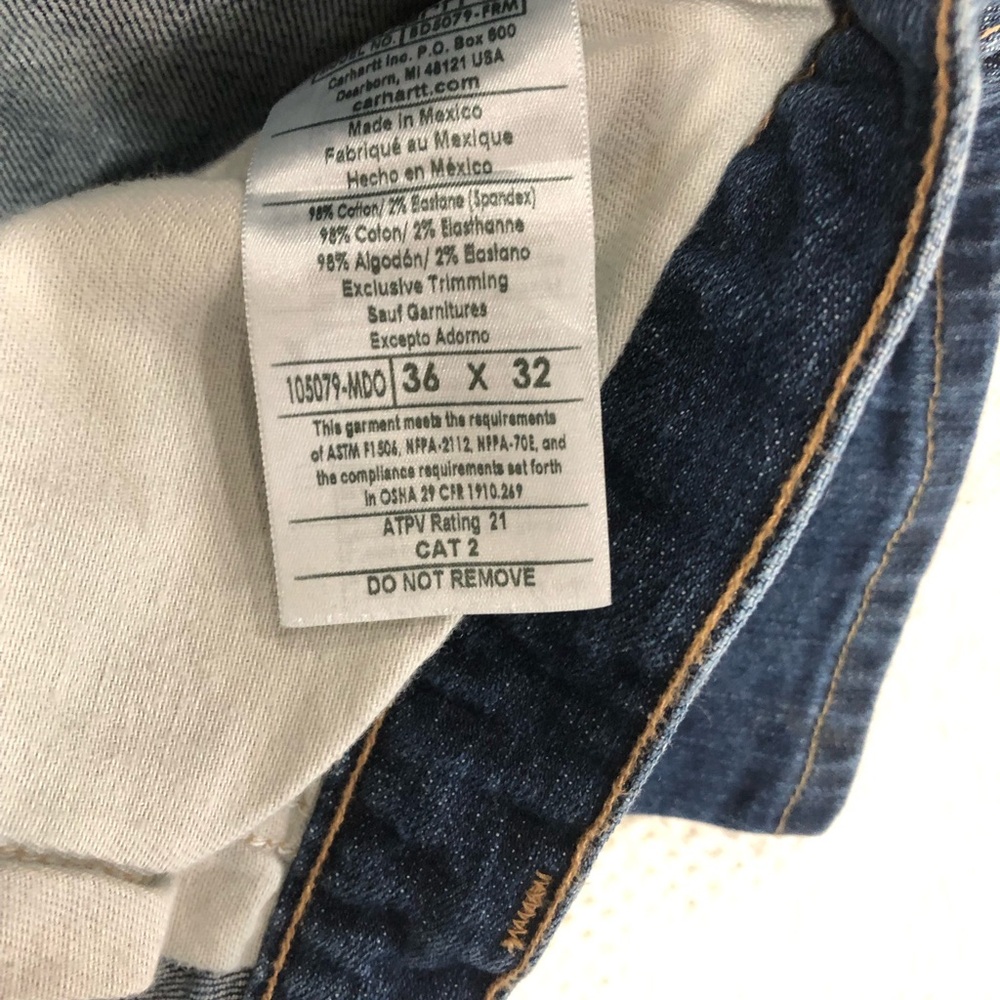 Carhartt Men’s Dark Blue Denim Relaxed Jeans - Picture 7 of 7